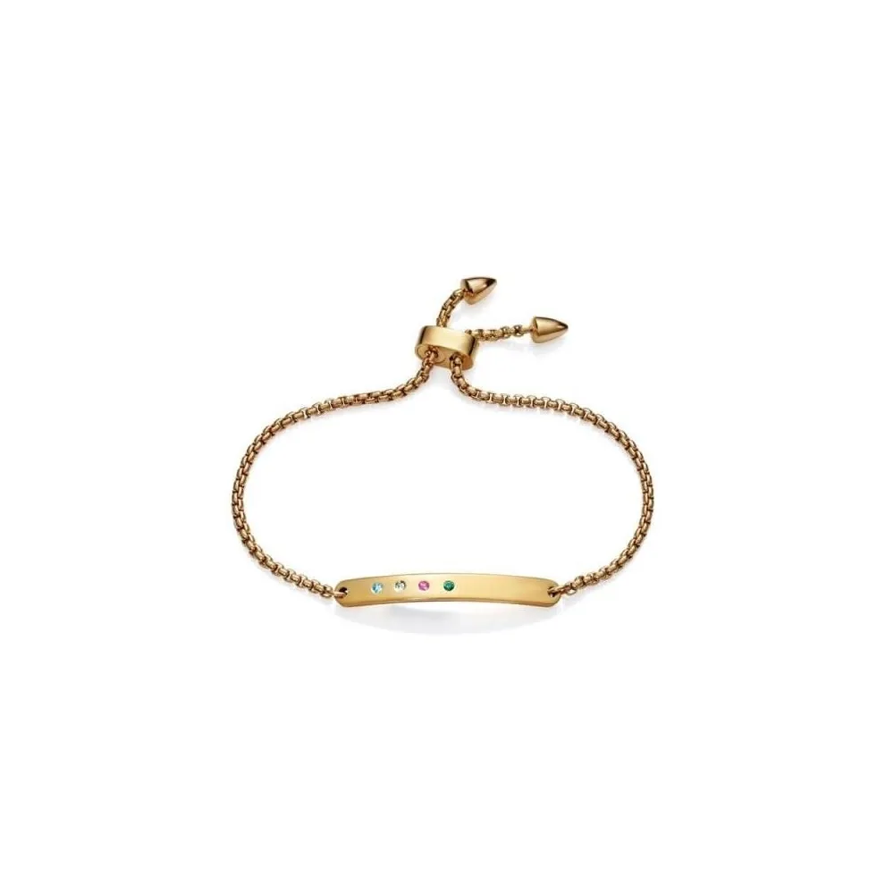 Pulsera Viceroy Fashion de acero dorado con placa y circonitas para mujer