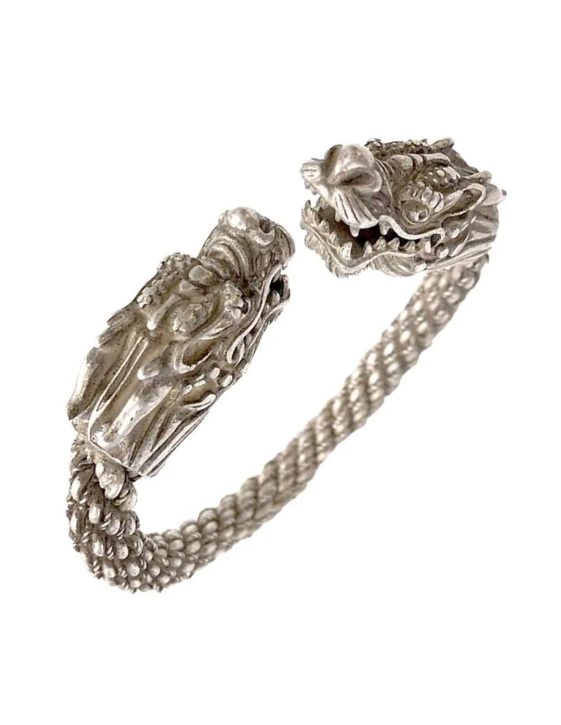 PULSERAS PLATA PARA HOMBRE JOYA TIBET CON DRAGONES JOYERIA ANTIGUA