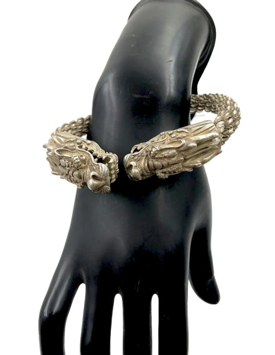 PULSERAS PLATA PARA HOMBRE JOYA TIBET CON DRAGONES JOYERIA ANTIGUA