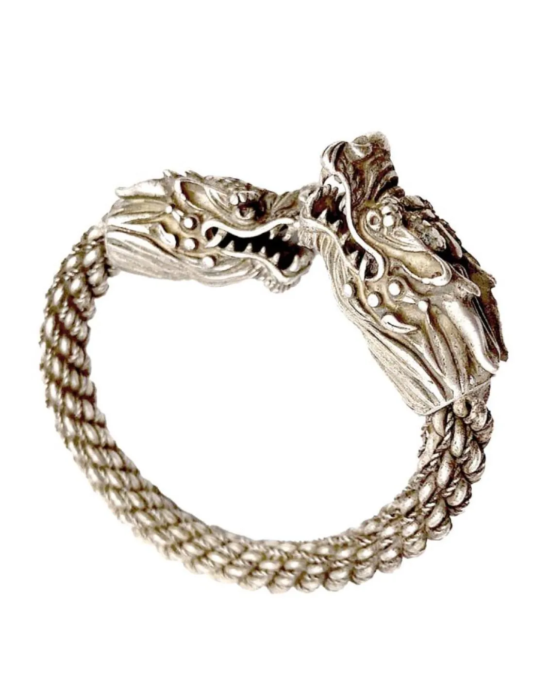 PULSERAS PLATA PARA HOMBRE JOYA TIBET CON DRAGONES JOYERIA ANTIGUA