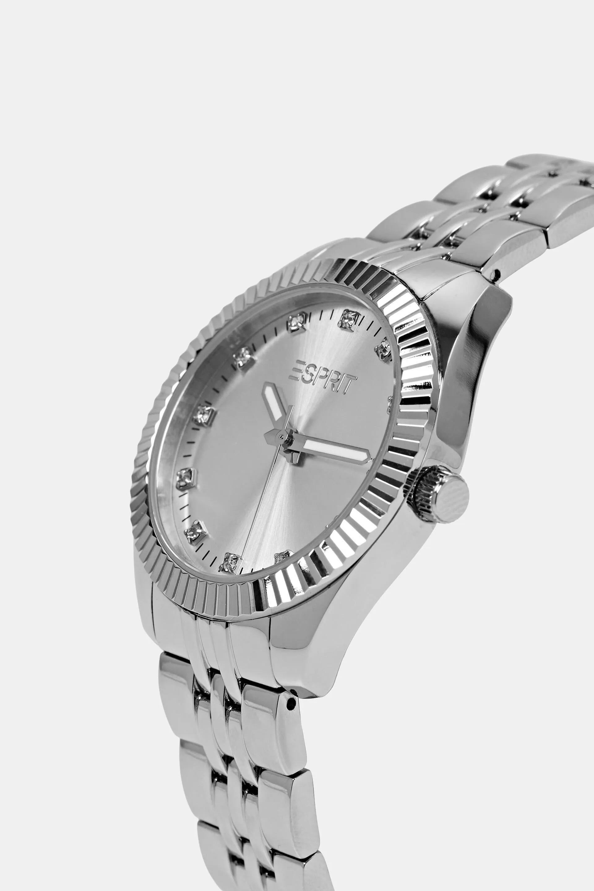 Reloj de acero inoxidable con circonitas