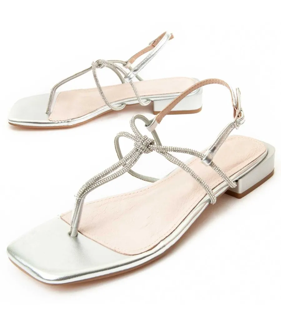 Sandalia Con Tacon Para Mujer.  Montevita  Sandalo2  91744 Plateado
