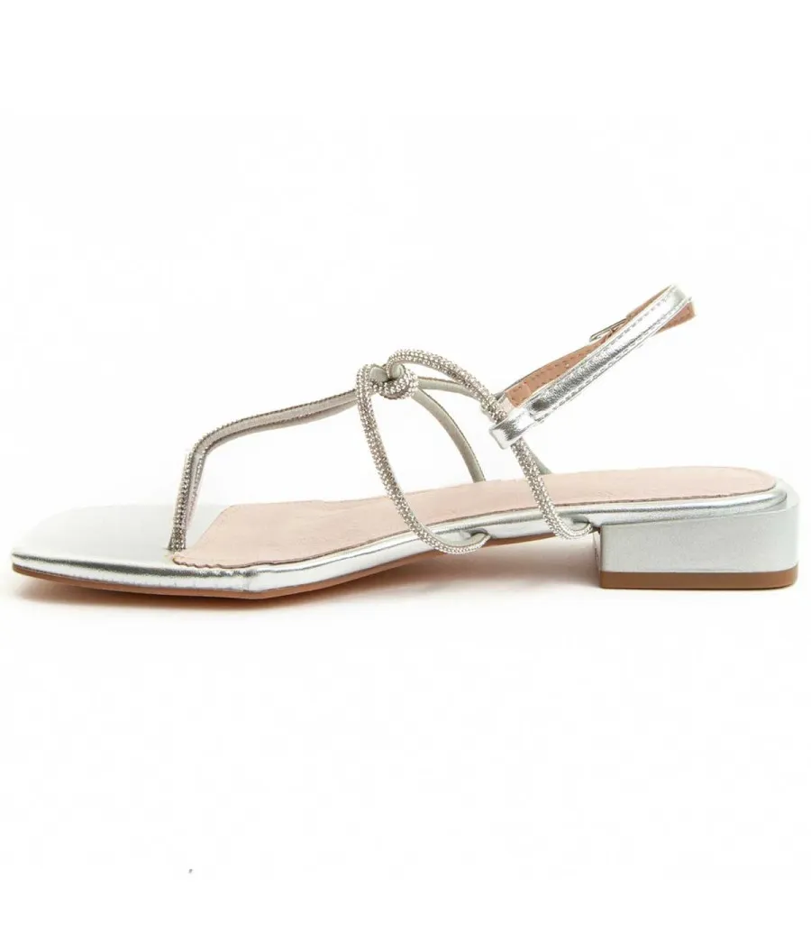 Sandalia Con Tacon Para Mujer.  Montevita  Sandalo2  91744 Plateado