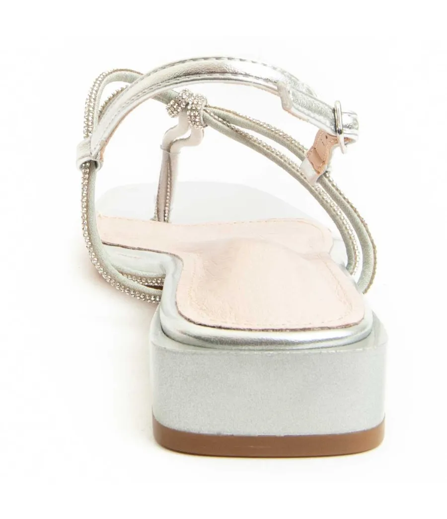 Sandalia Con Tacon Para Mujer.  Montevita  Sandalo2  91744 Plateado