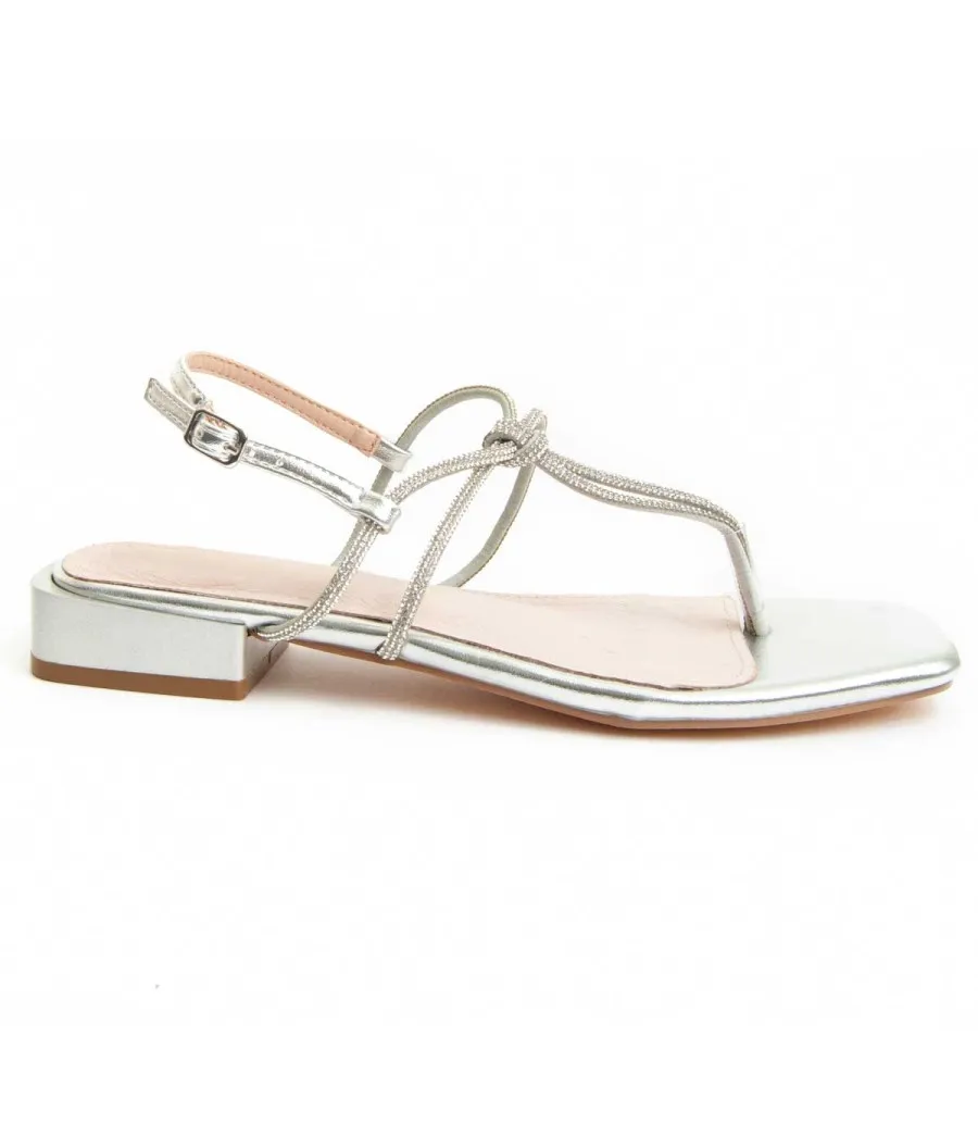 Sandalia Con Tacon Para Mujer.  Montevita  Sandalo2  91744 Plateado