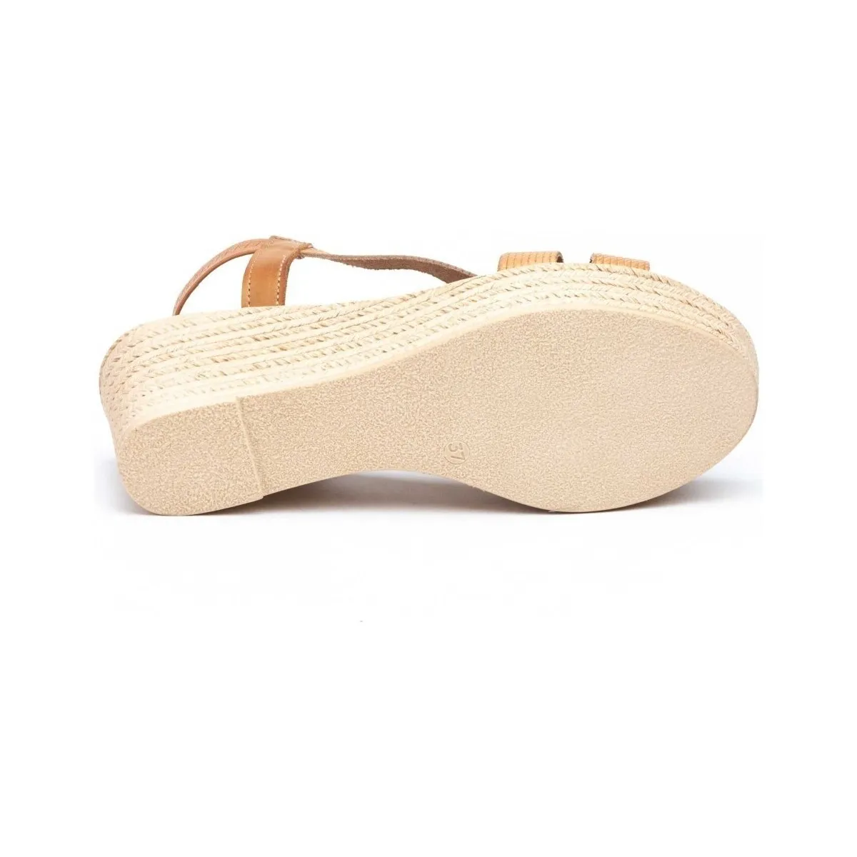 Sandalias de piel marrones con cuña alta by CBP