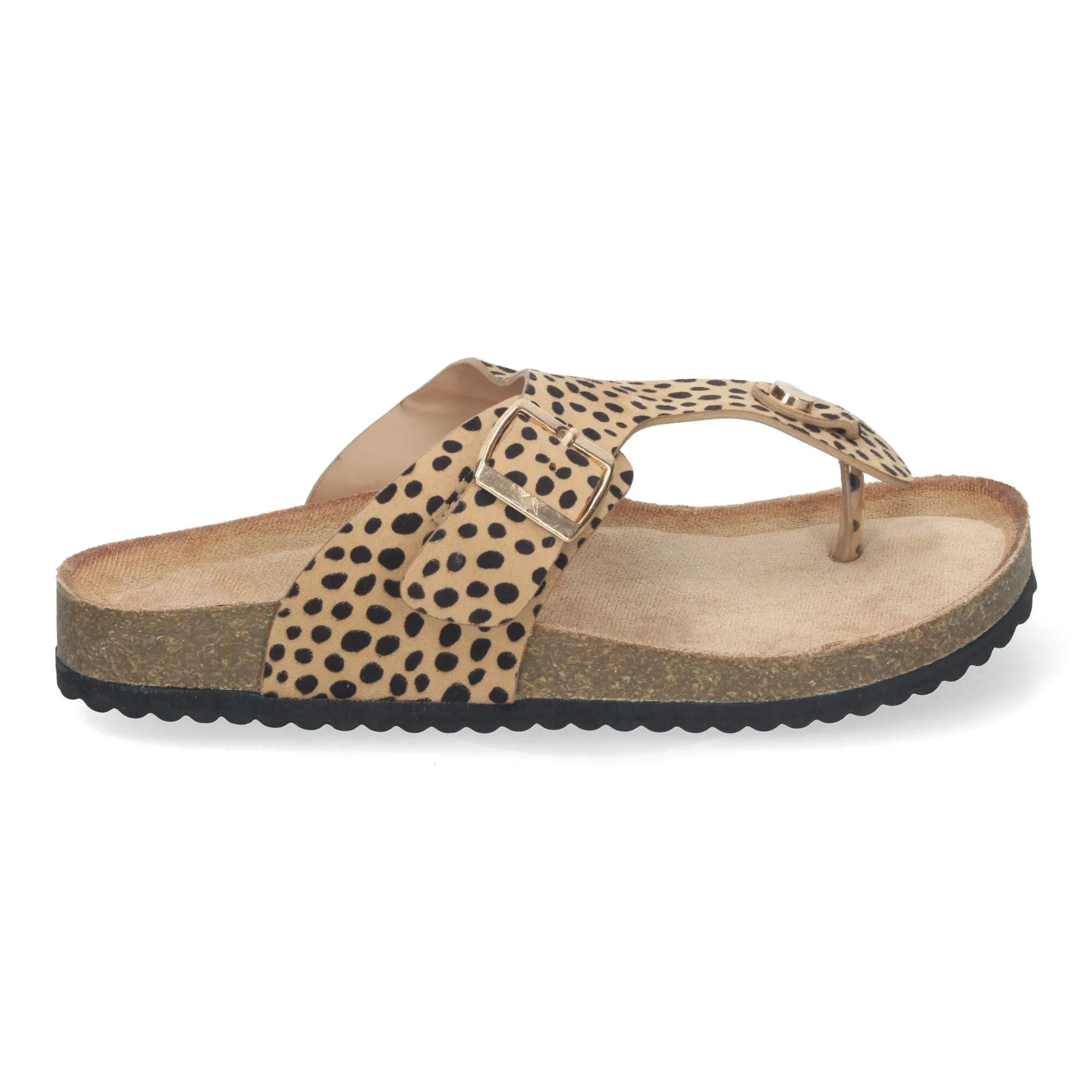 SANDALIAS PLANAS ESTILO ESCLAVA LEOPARDO MUJER 1A1618