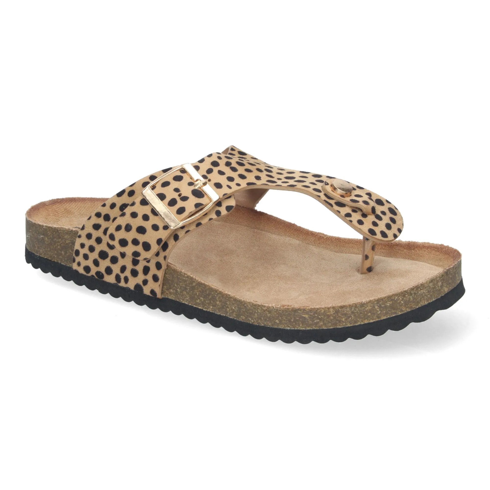 SANDALIAS PLANAS ESTILO ESCLAVA LEOPARDO MUJER 1A1618