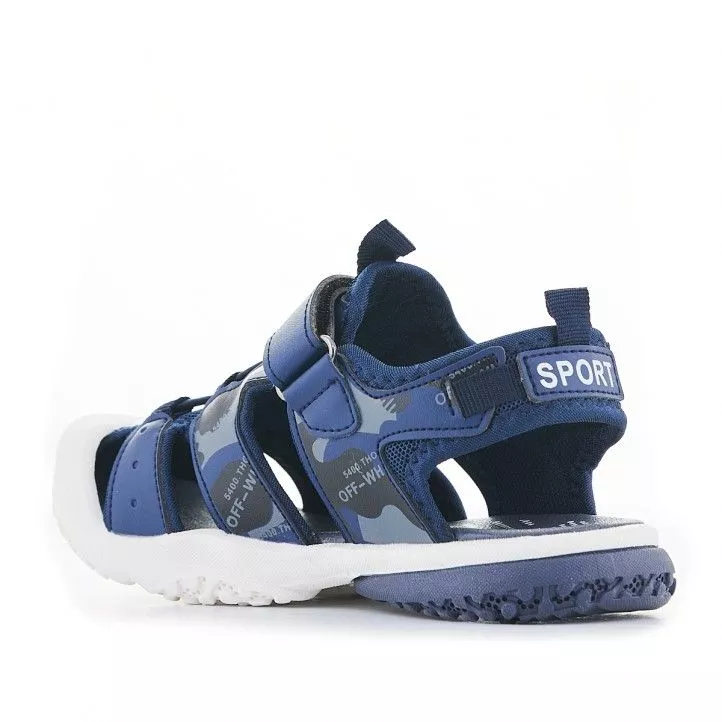 sandalias QUETS! azules con dibujo militar