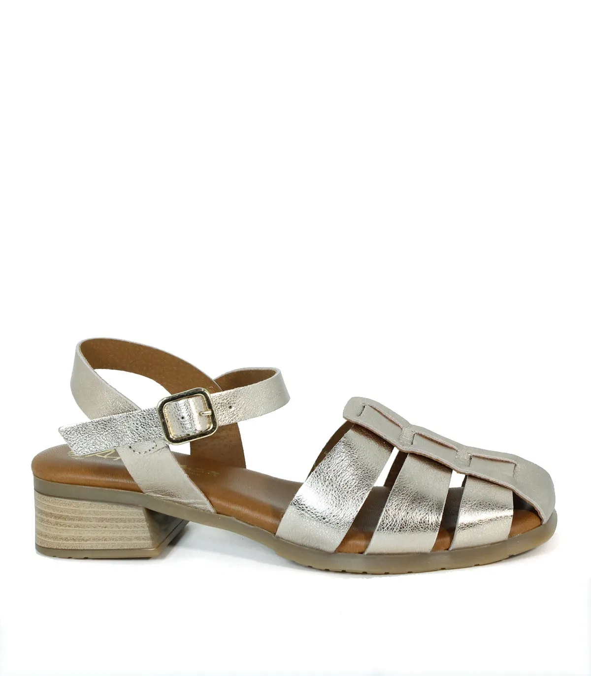 SANDALIAS RETRO METALIZADAS APLAUSO 2680 PLATINO
