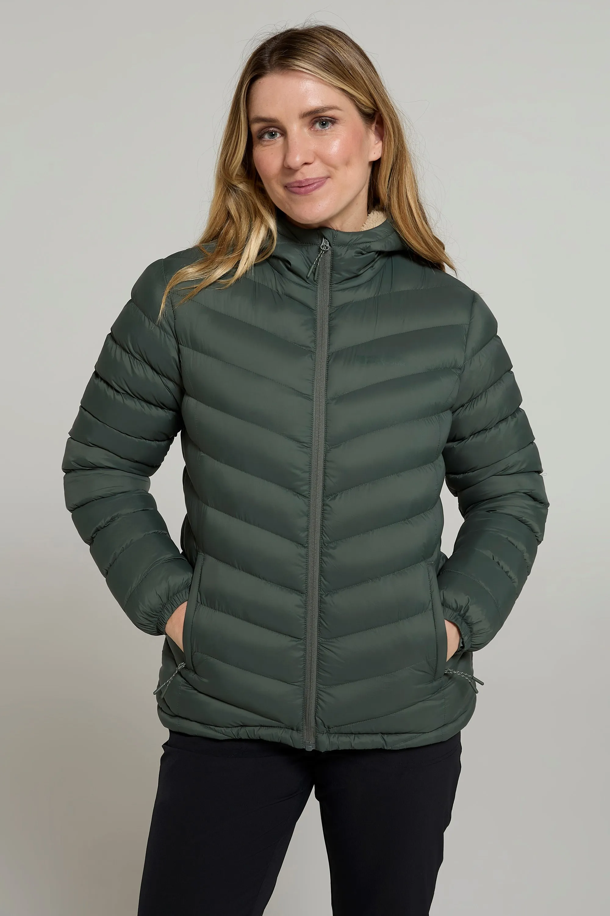 Seasons chaqueta acolchada con forro de piel para mujer