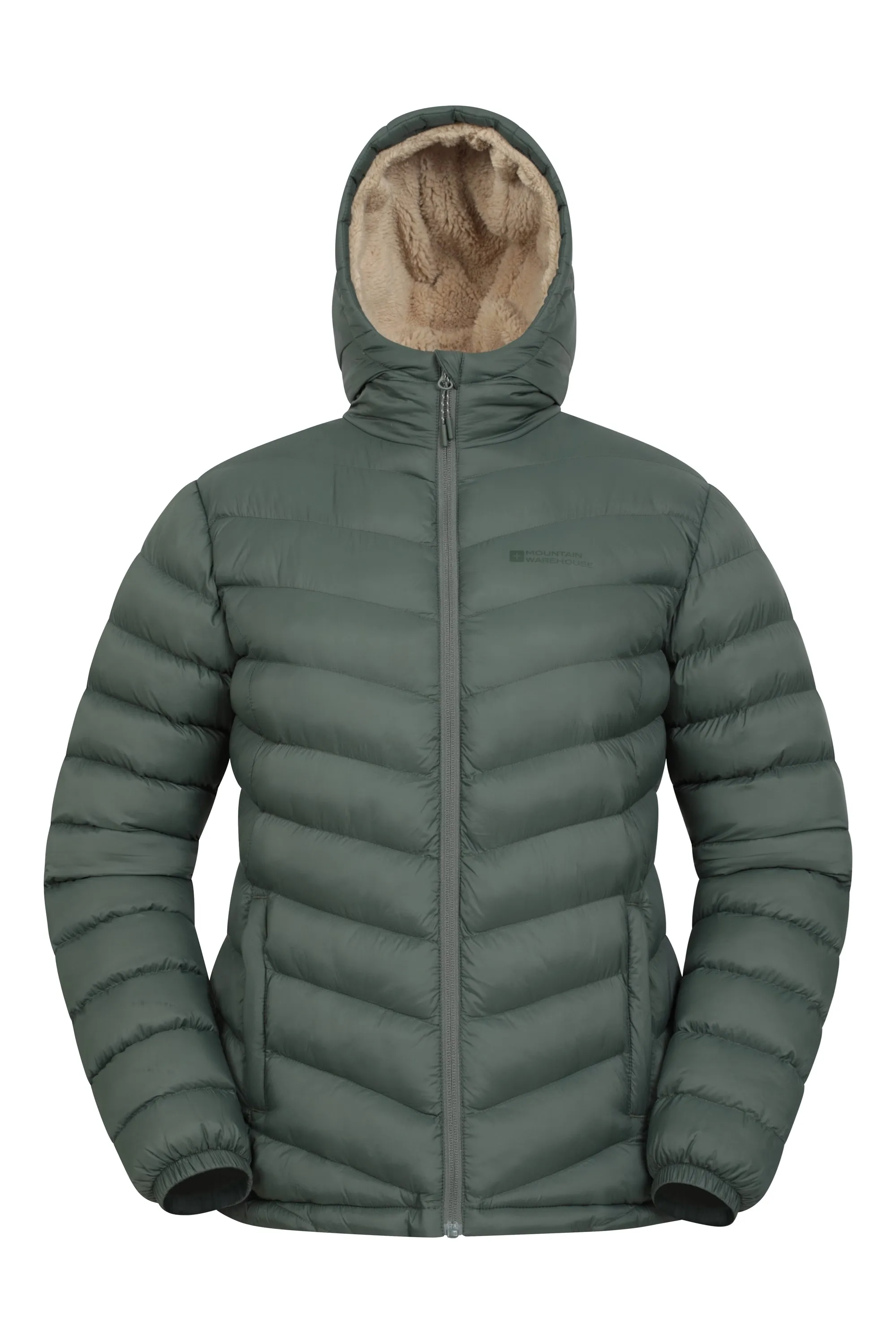 Seasons chaqueta acolchada con forro de piel para mujer