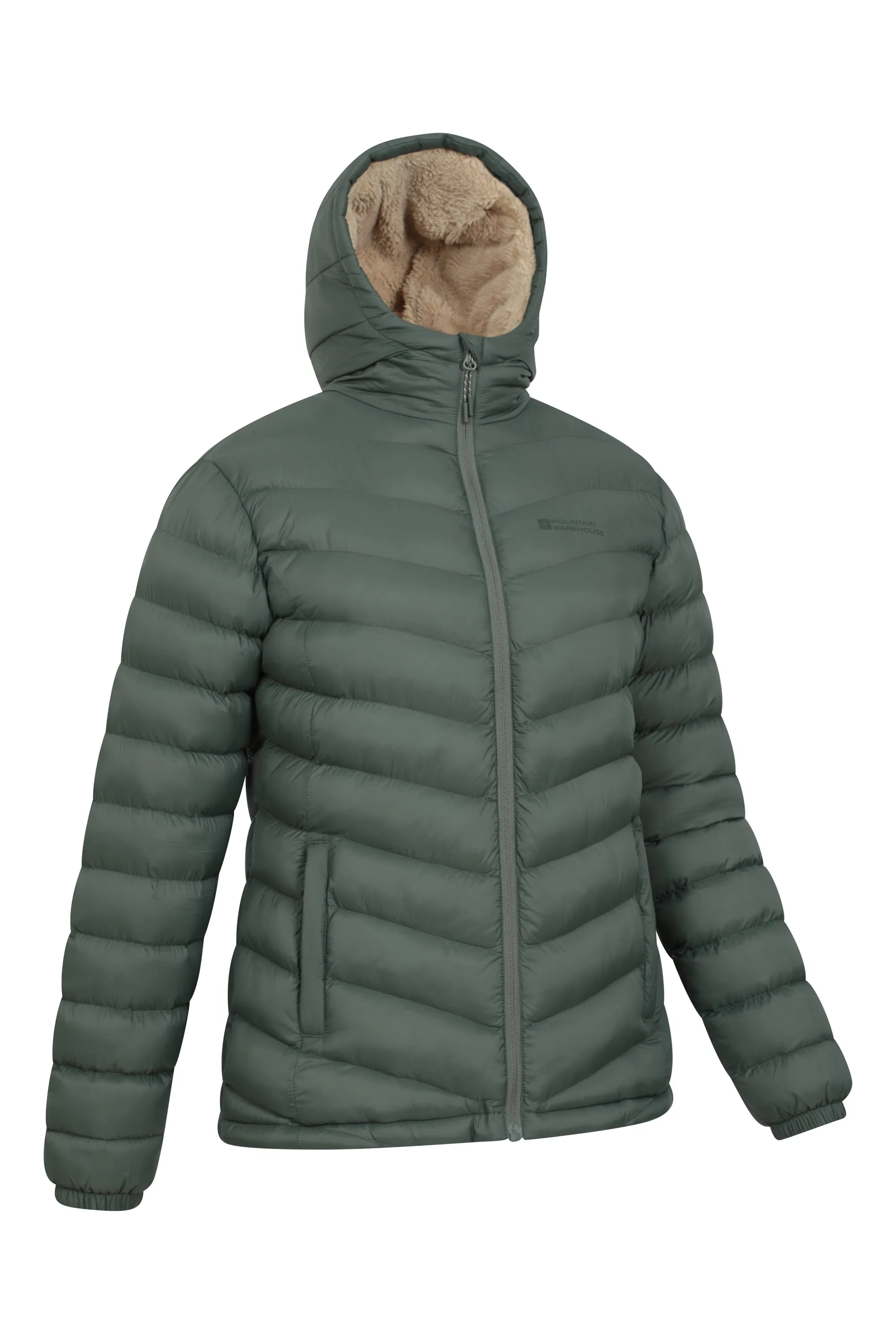 Seasons chaqueta acolchada con forro de piel para mujer