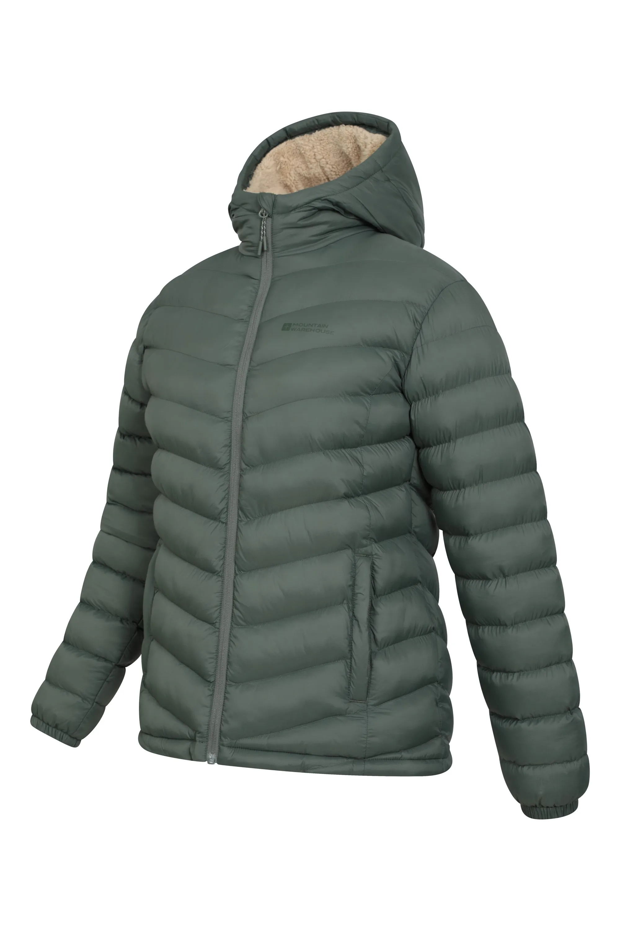 Seasons chaqueta acolchada con forro de piel para mujer