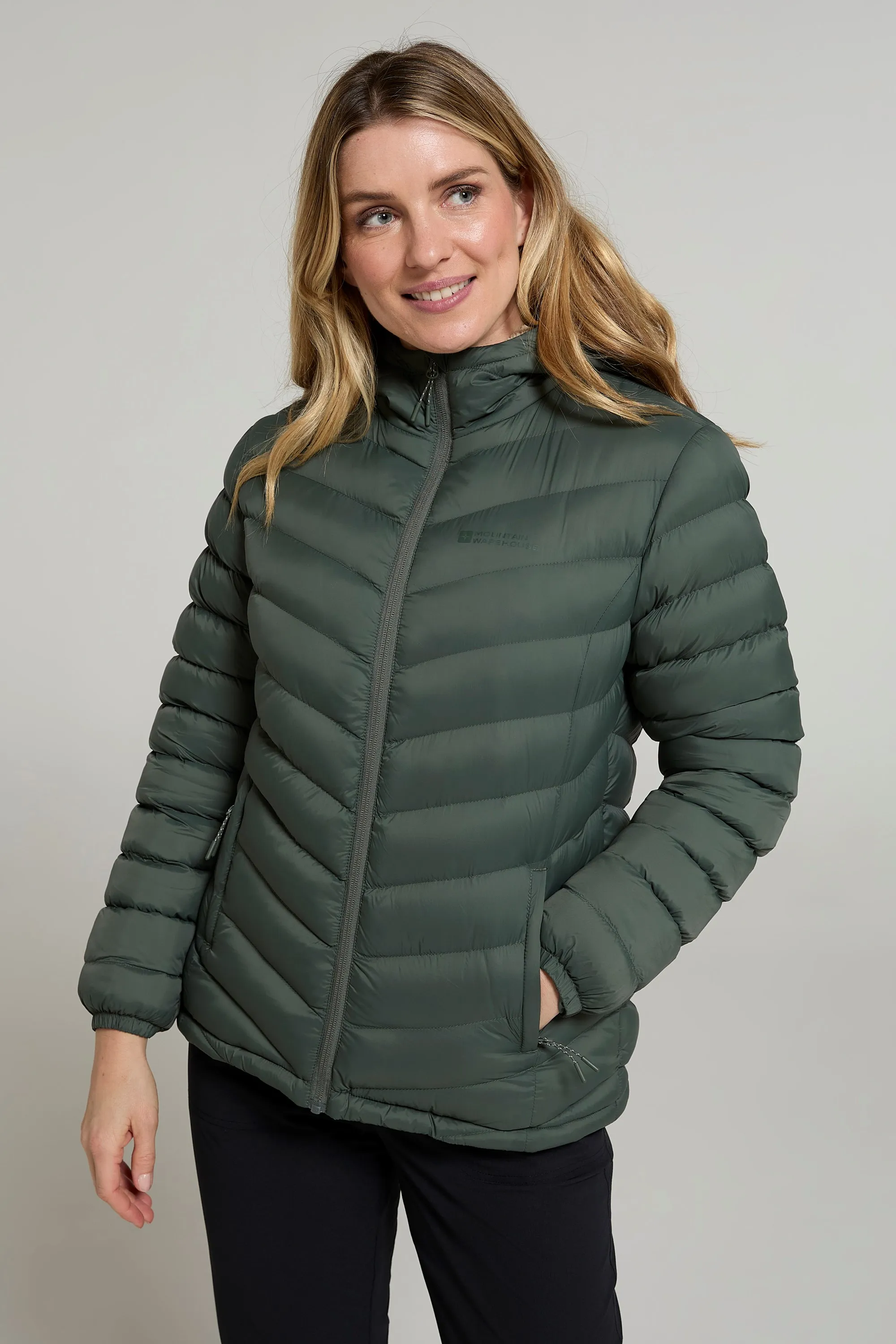 Seasons chaqueta acolchada con forro de piel para mujer