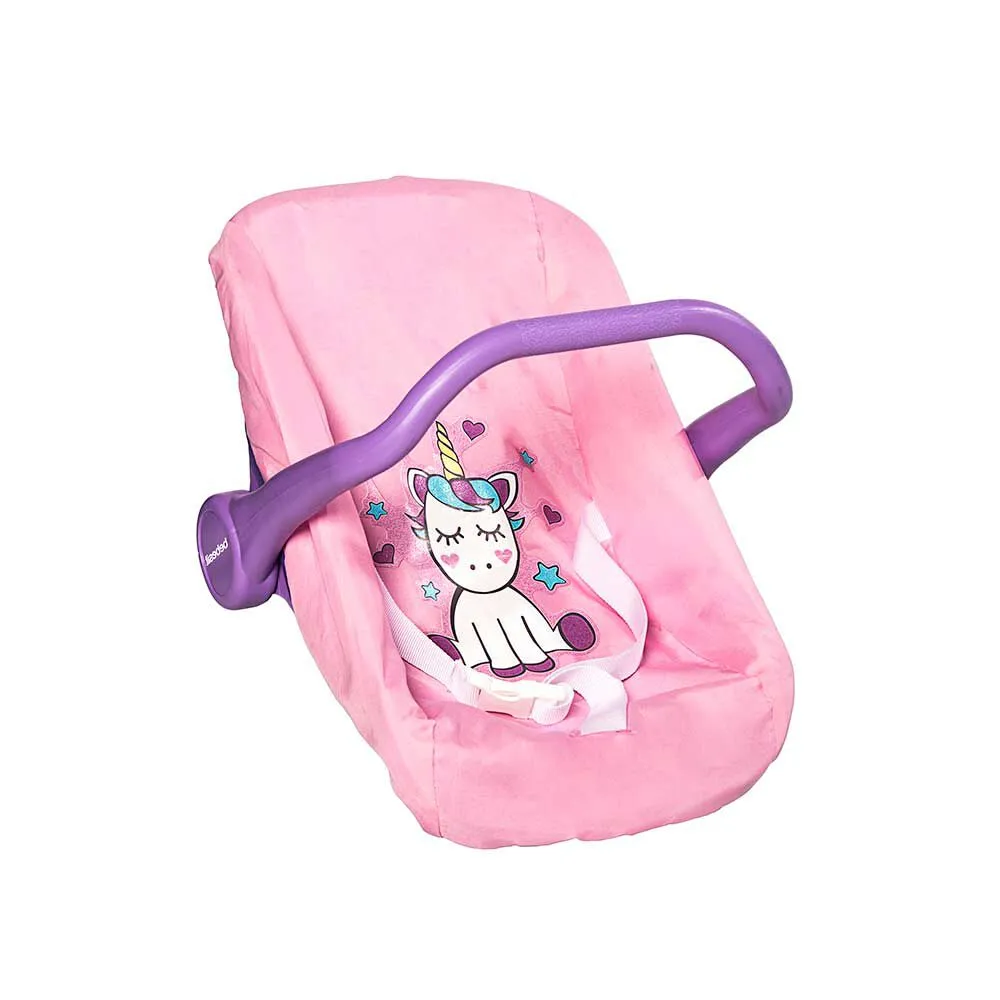 Set Coche Travel de Muñeca Unicornio Bebesit