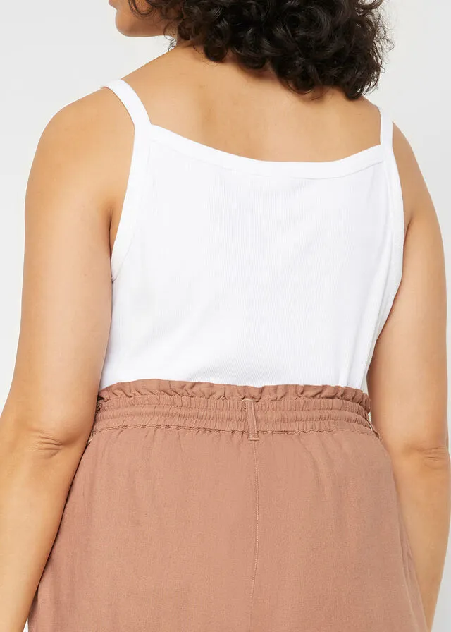 Shorts paperbag con lino Rosa ahumado
