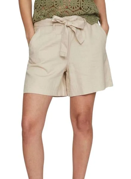 Shorts Vila Jolanda Beige Para Mujer
