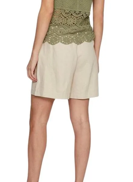 Shorts Vila Jolanda Beige Para Mujer