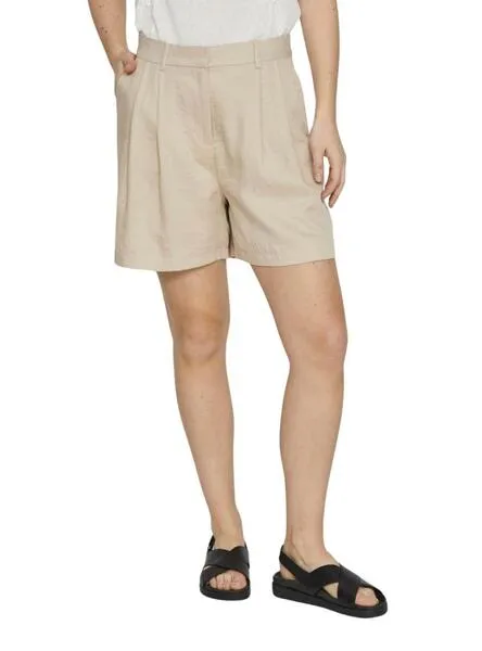 Shorts Vila Viflea Beige Para Mujer