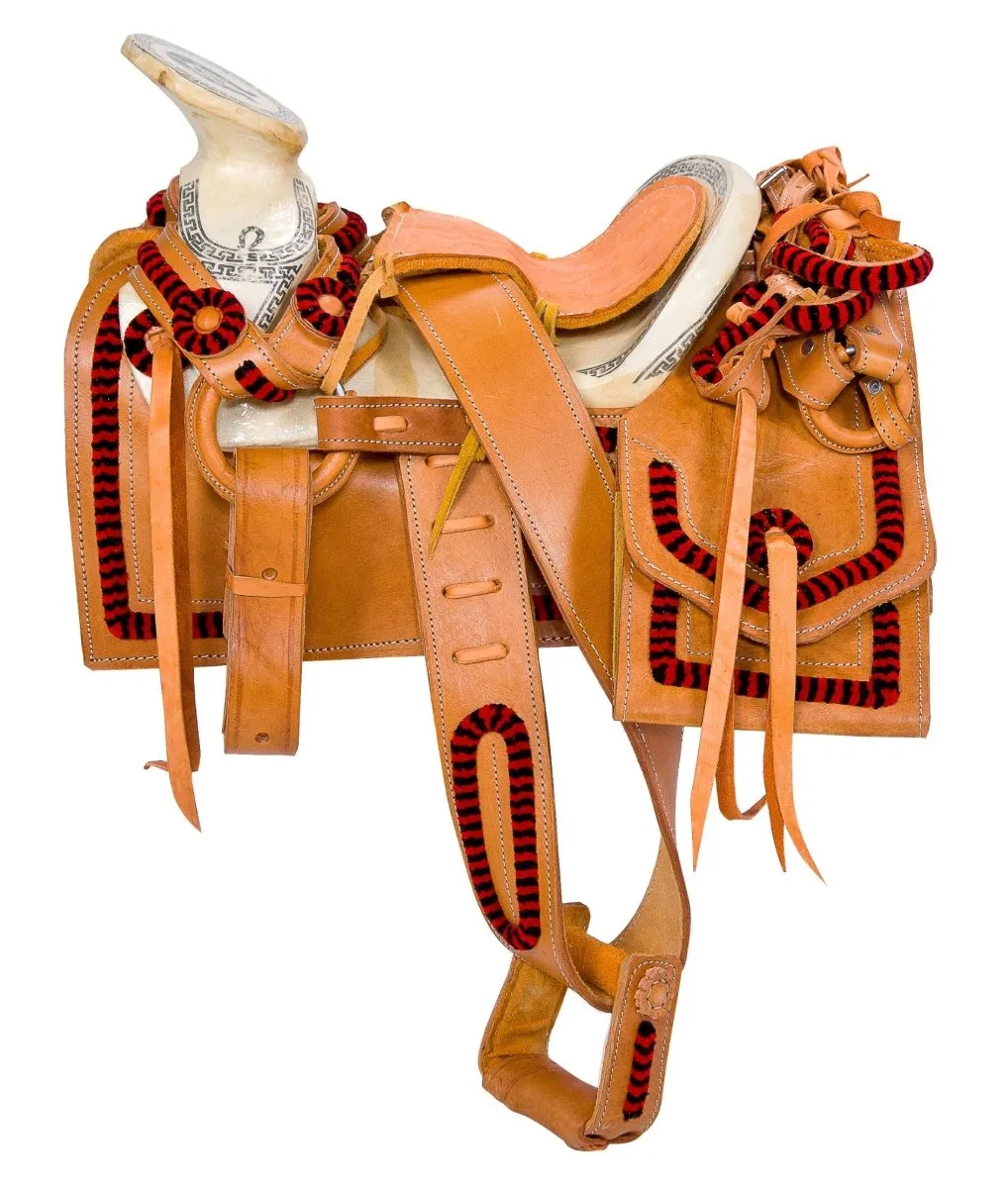 SILLA DE MONTAR CHARRA CHOMITEADA PARA PONY COLOR NATURAL WD1051