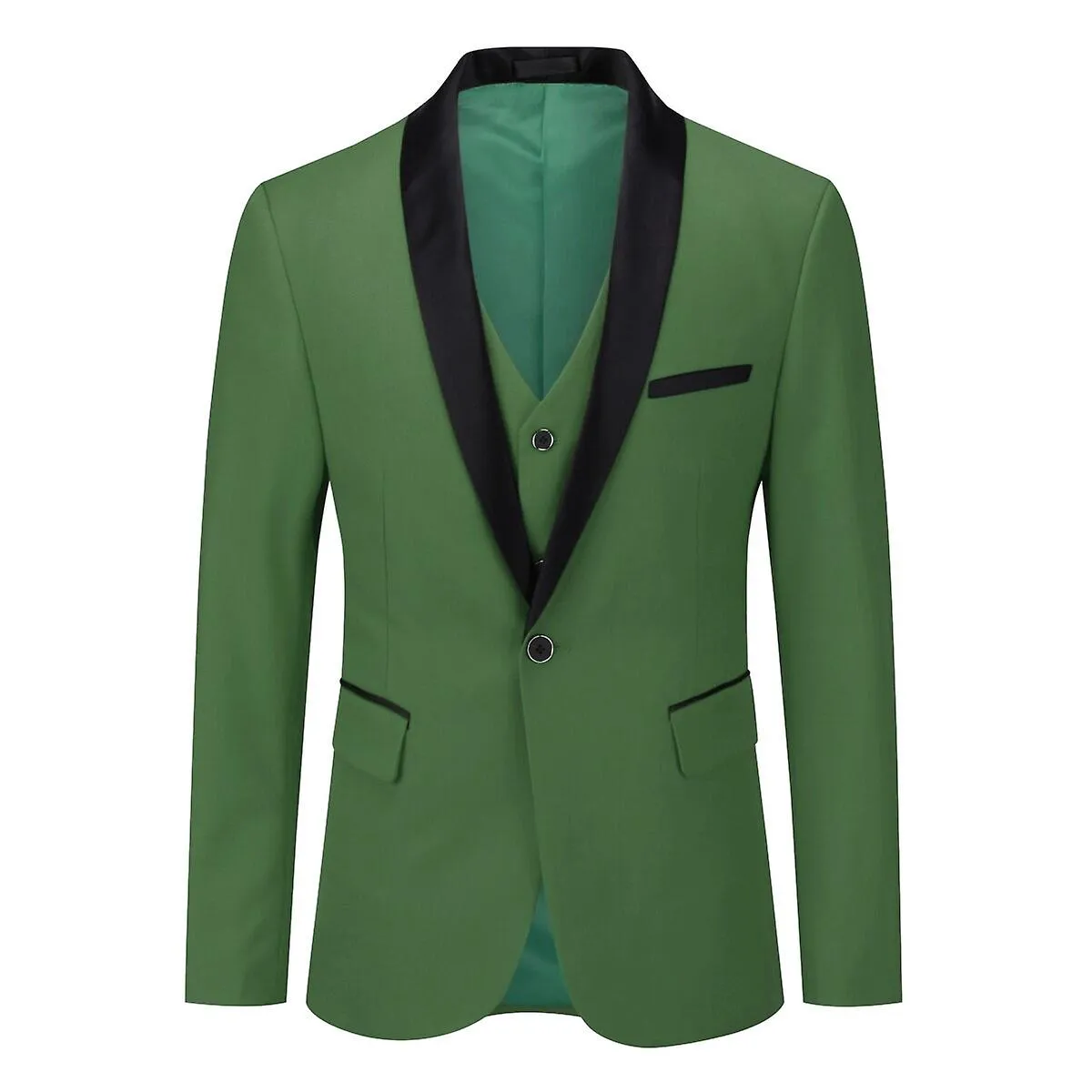 Sliktaa Hombre 3Pce Negocios Slim Fit Traje Fiesta de Bodas Blazer Chaleco Pantalones