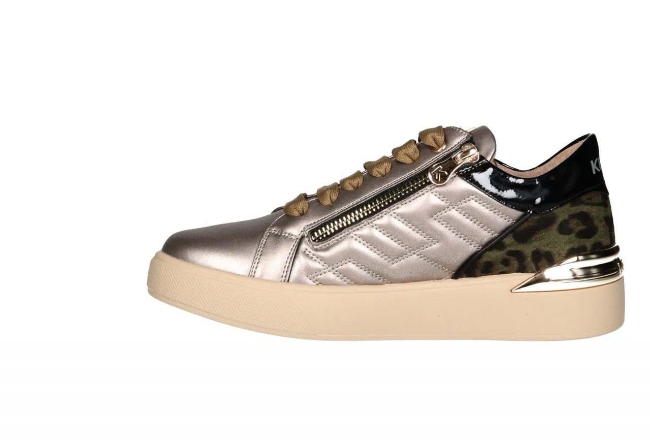 Sneaker Metalizado 2 Cremalleras Lados Acolchados Talon Camuflaje