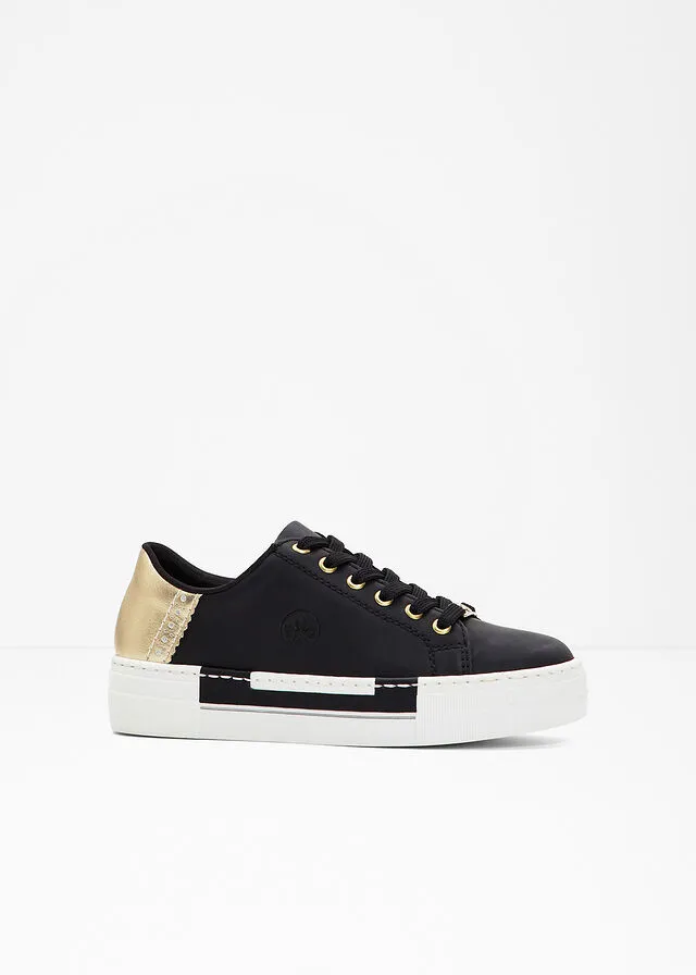 SNEAKERS BAJOS CON PLATAFORMA NEGRODORADO