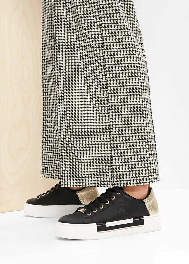 SNEAKERS BAJOS CON PLATAFORMA NEGRODORADO