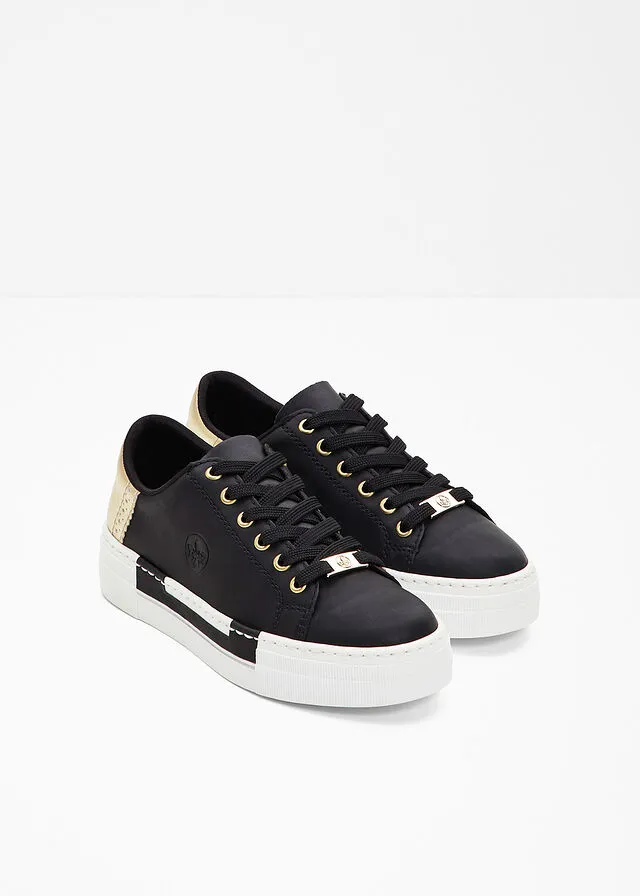 SNEAKERS BAJOS CON PLATAFORMA NEGRODORADO