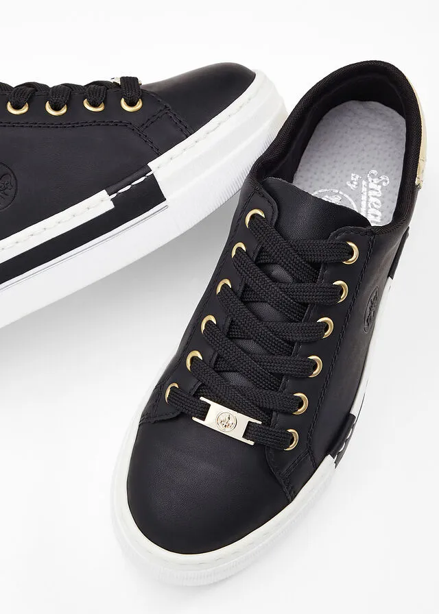 SNEAKERS BAJOS CON PLATAFORMA NEGRODORADO