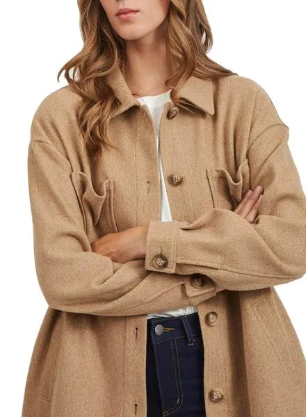 Sobrecamisa Vila Vikimmi Tostado Para Mujer