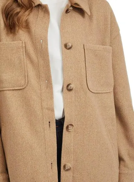 Sobrecamisa Vila Vikimmi Tostado Para Mujer