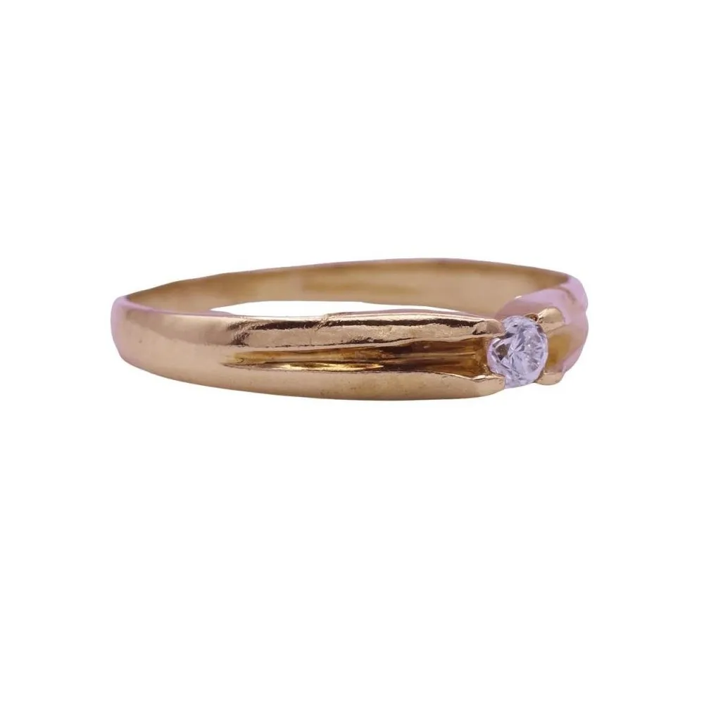 Solitario de oro de 18k para comunión o señora con circonita de 2,4 mm