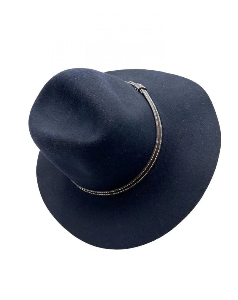 SOMBREROS MUJER AZULES MARINO ESTILO BOHEMIO DE ALA ANCHA