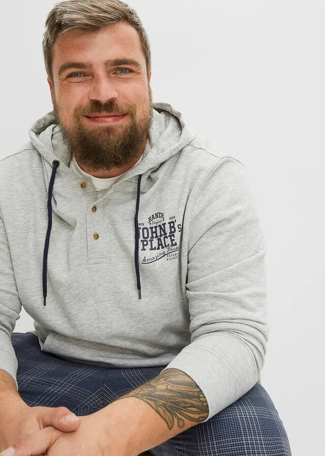 Sudadera con capucha Gris claro jaspeado