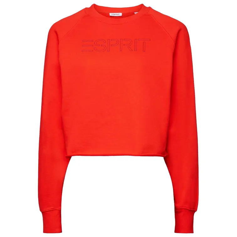 SUDADERA CORTA CON LOGOTIPO MUJER ESPRIT