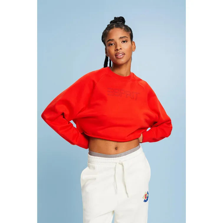 SUDADERA CORTA CON LOGOTIPO MUJER ESPRIT