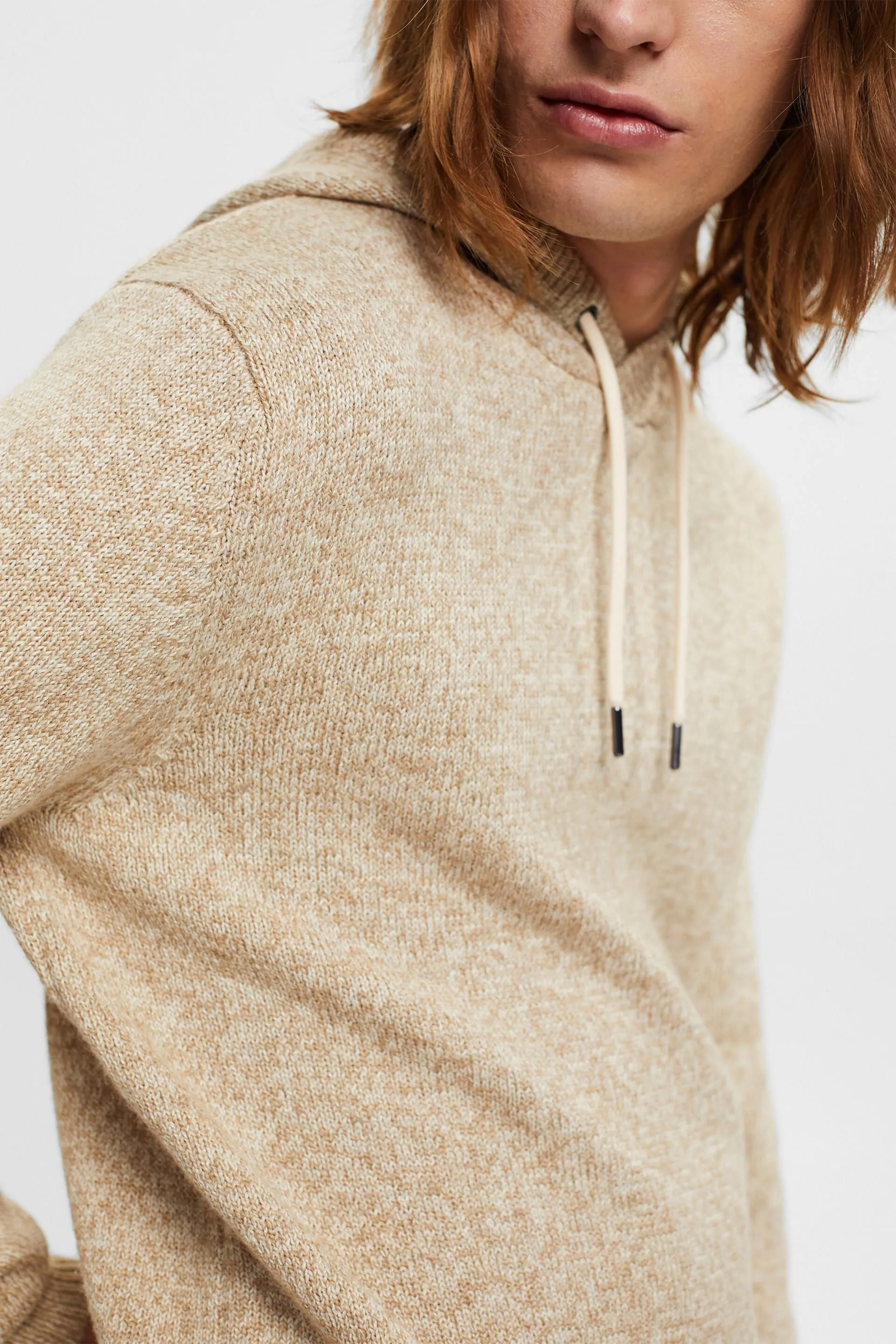Sudadera de punto jaspeado con capucha