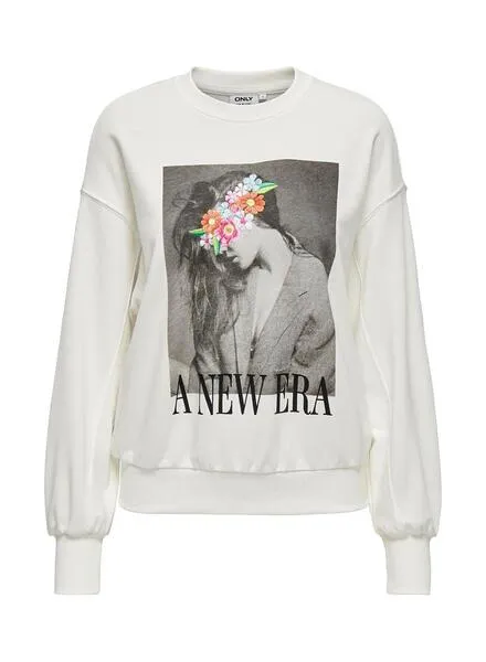 Sudadera Only Hanna Blanco Para Mujer