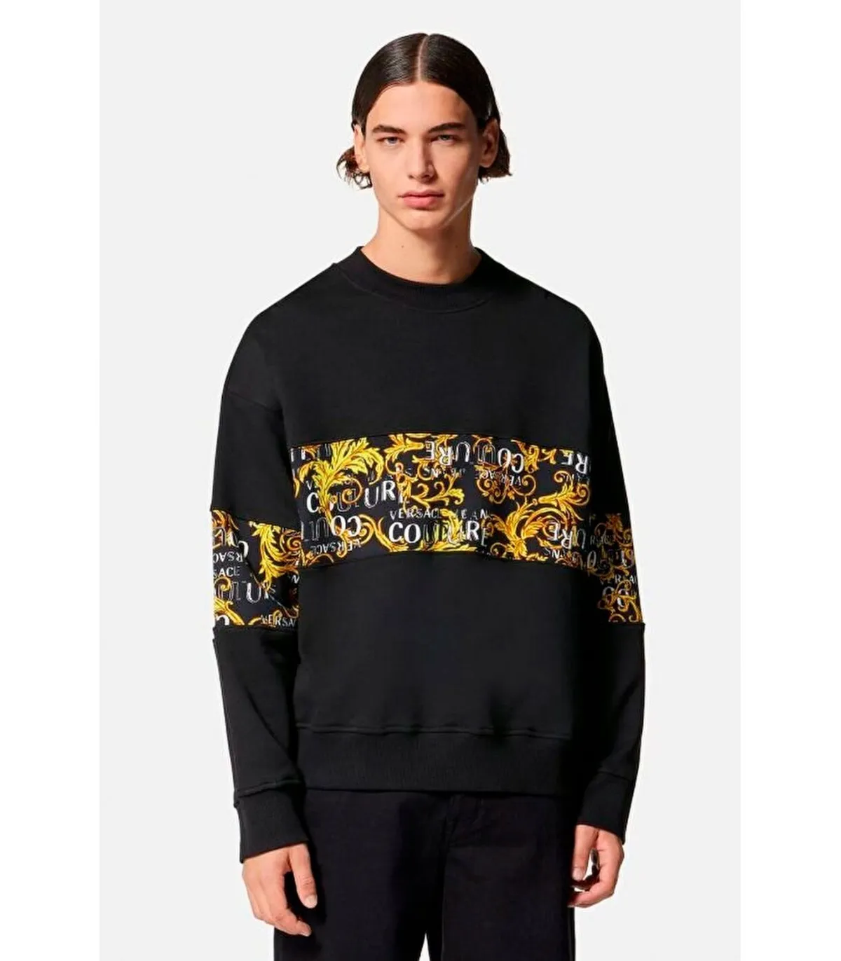 Sudadera Versace Jeans Couture Estilo Barroque Negro y Dorado