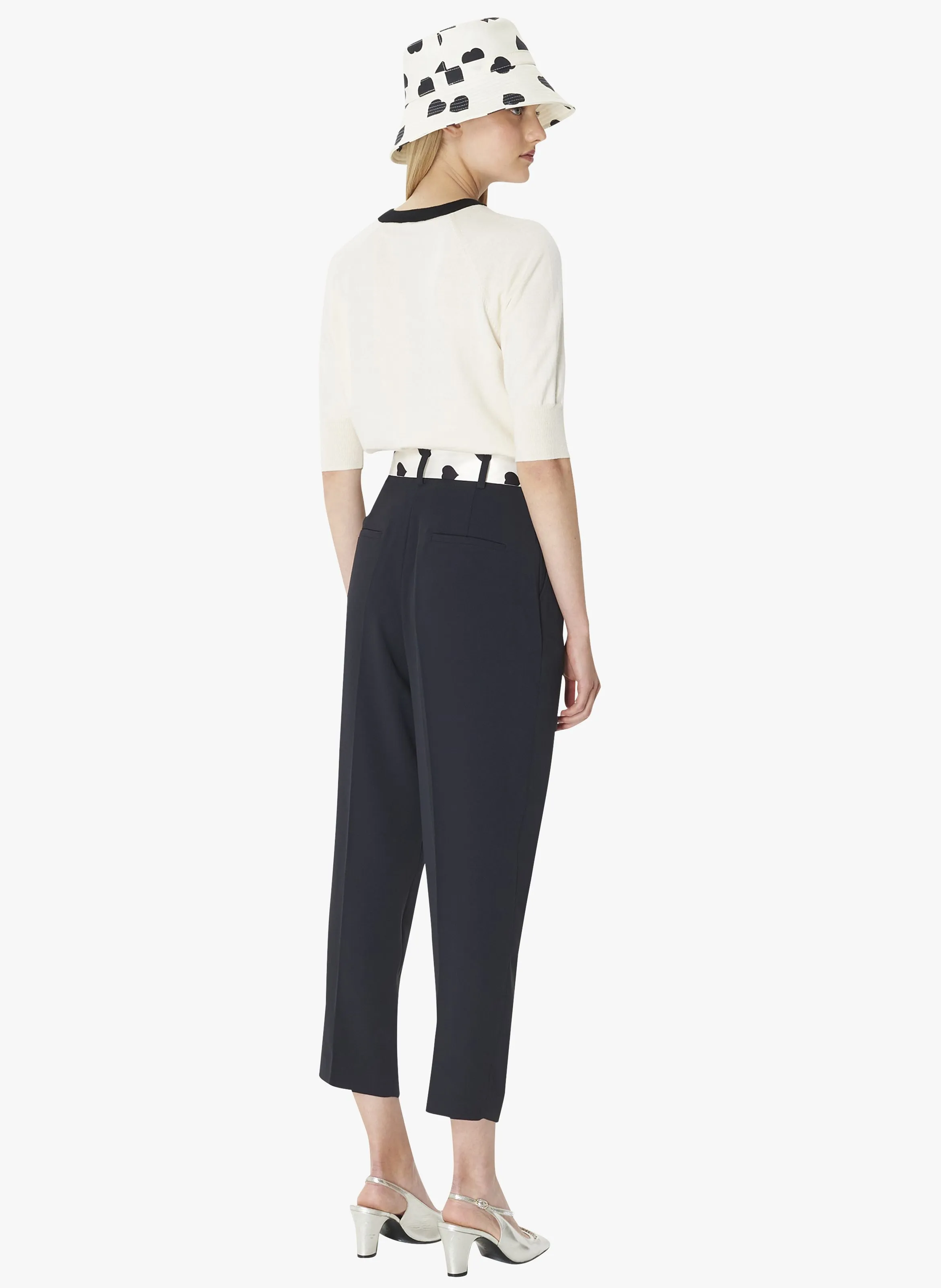 TARA JARMON PAGA  PANTALóN TAPERED DE CREPé EN NEGRO
