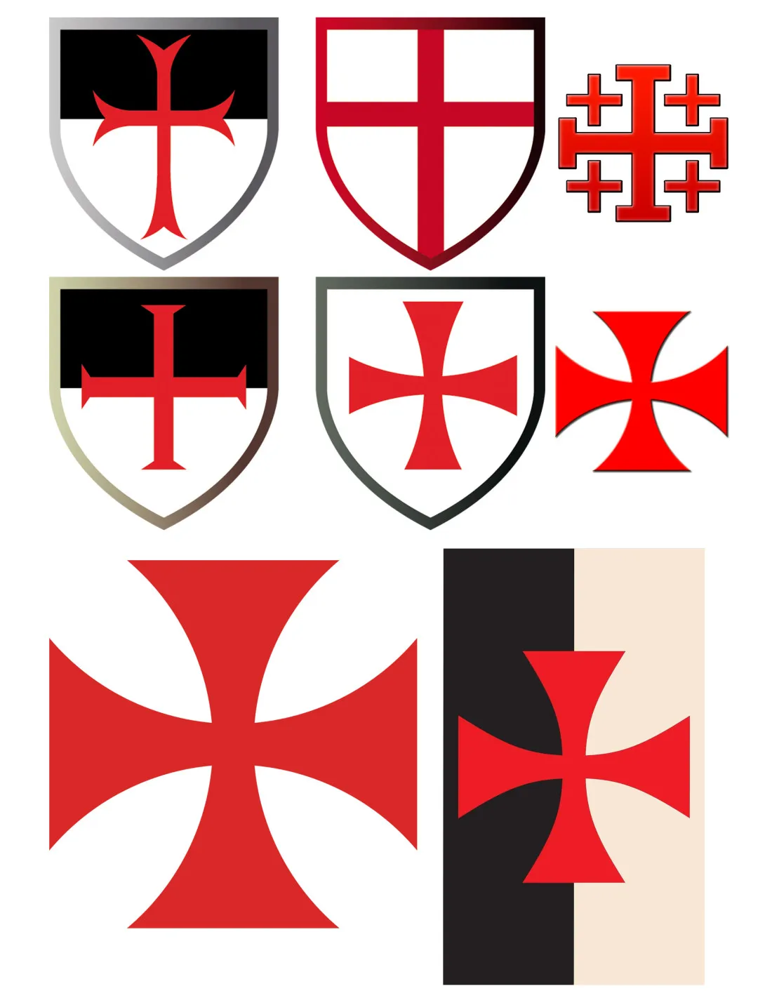 Tatuaje temporal con cruces templarias