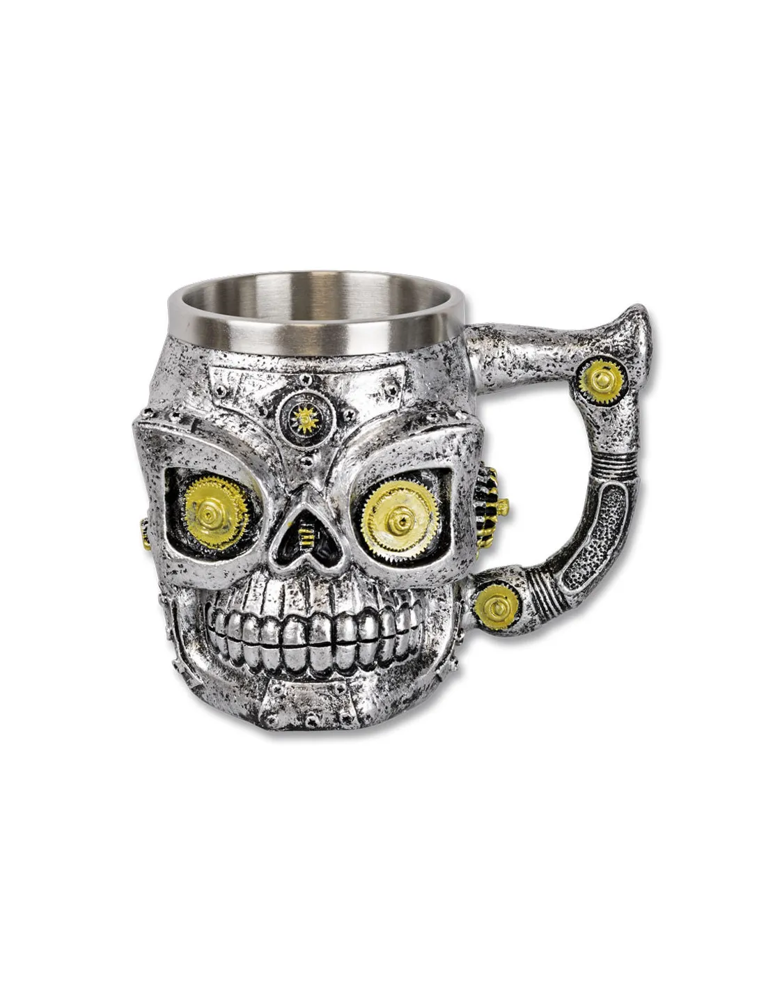 Taza decorativa calavera mecanizada SteamPunk