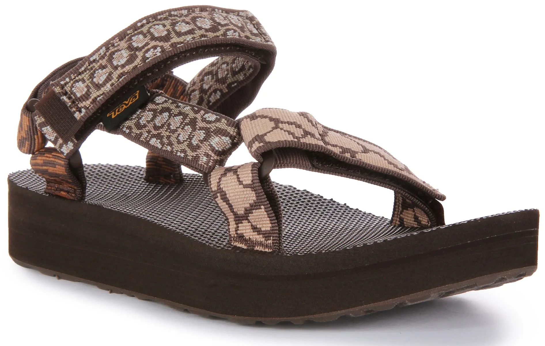 Teva Midform Universal Sandalia de plataforma vegana con tiras para mujer en lattee