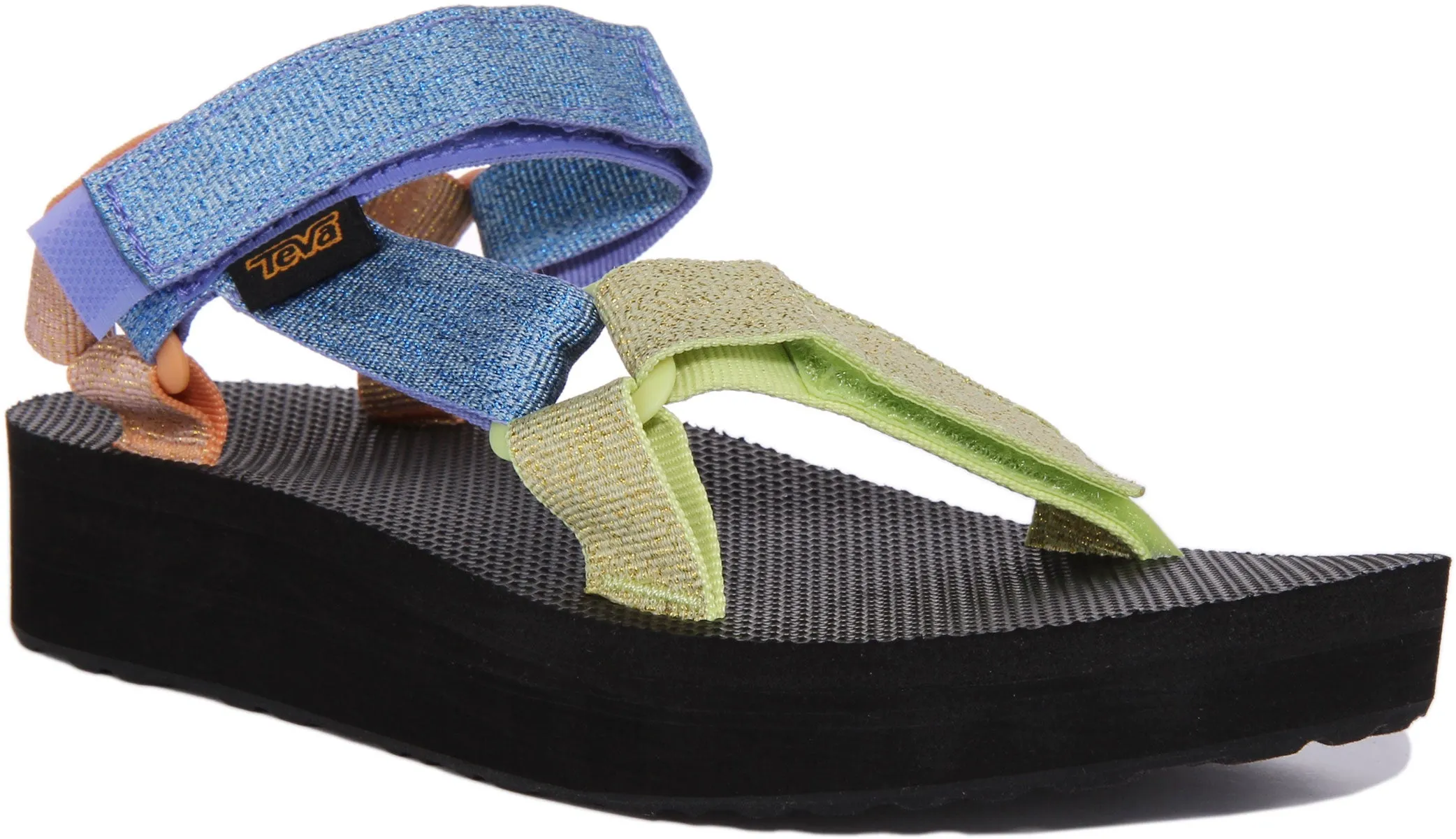 Teva Midform Universal Sandalia de plataforma vegana con tiras para mujer en multicolor