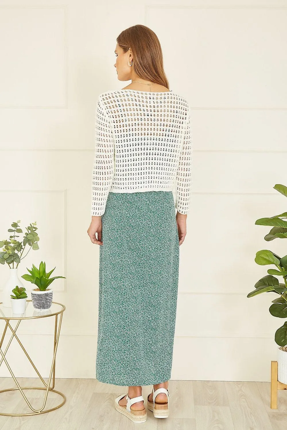 Top Bolero Torcido de Ganchillo de Algodón Yumi Marfil para Mujer