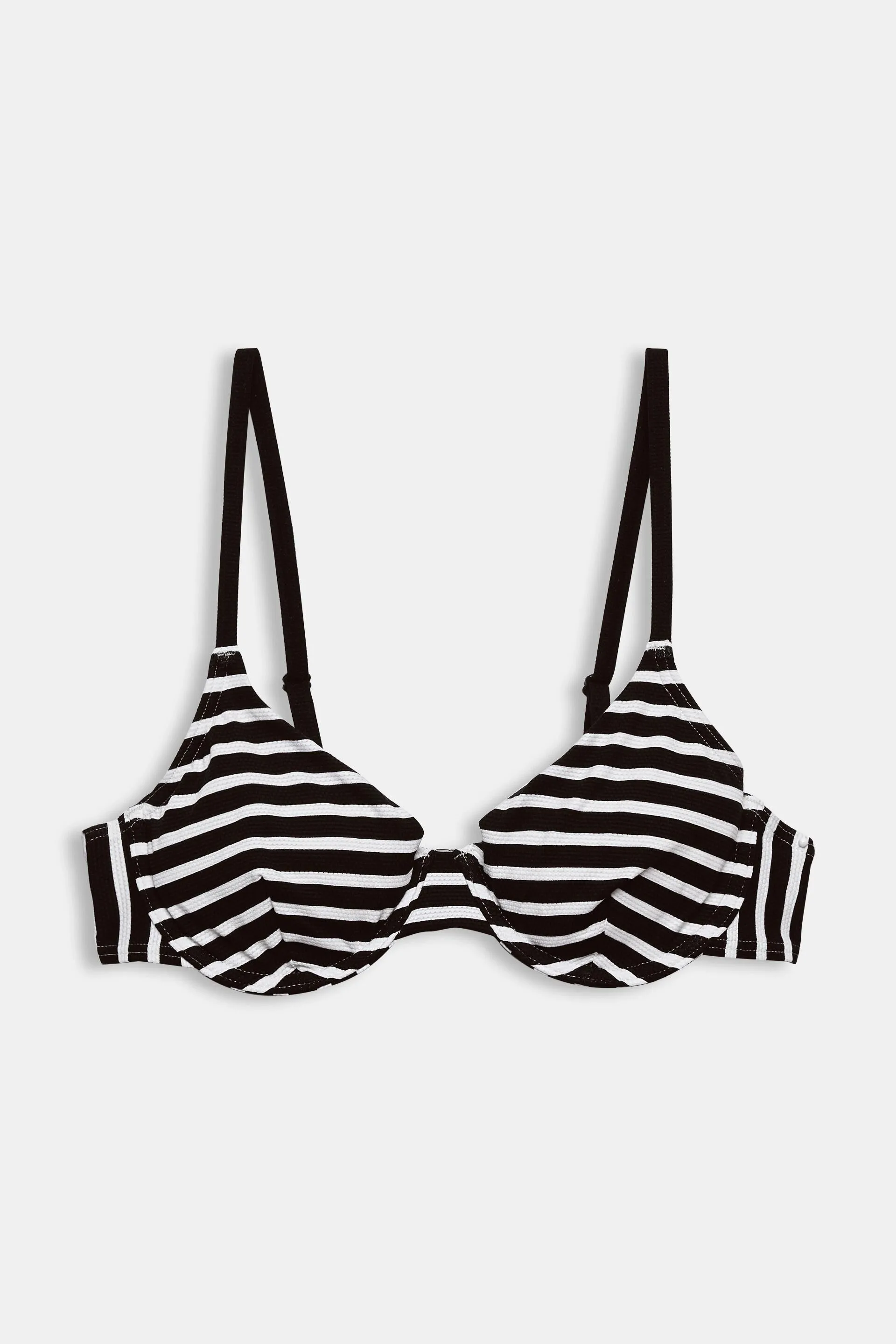 Top de bikini sin relleno y con aros, a rayas