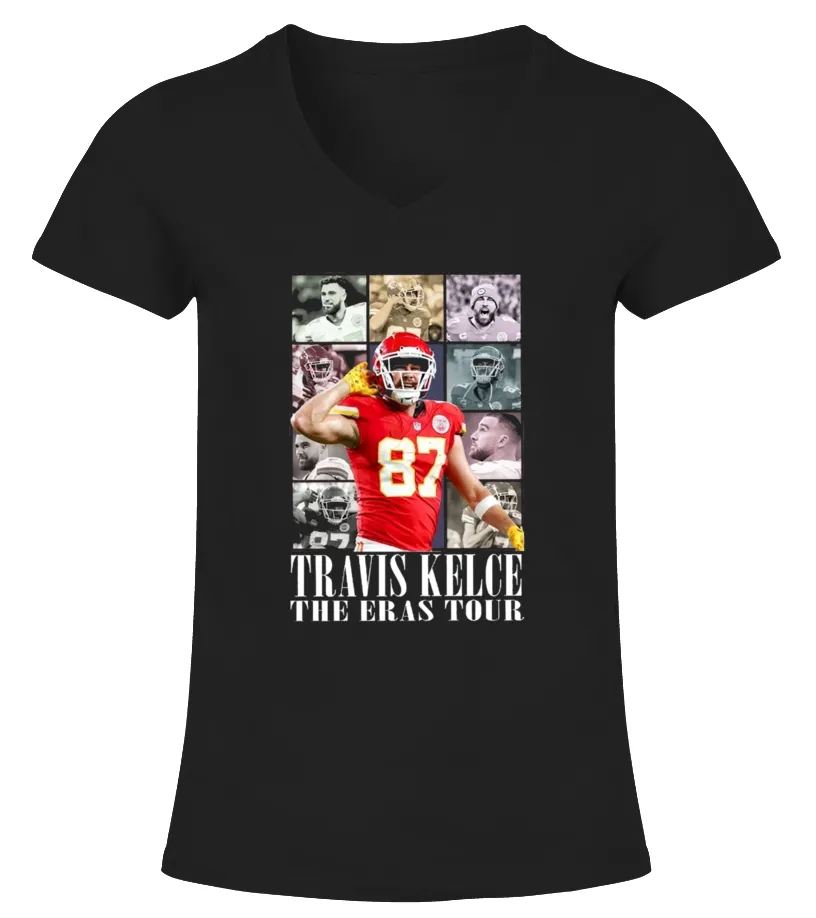 Travis Kelce Merch Camiseta cuello pico Mujer