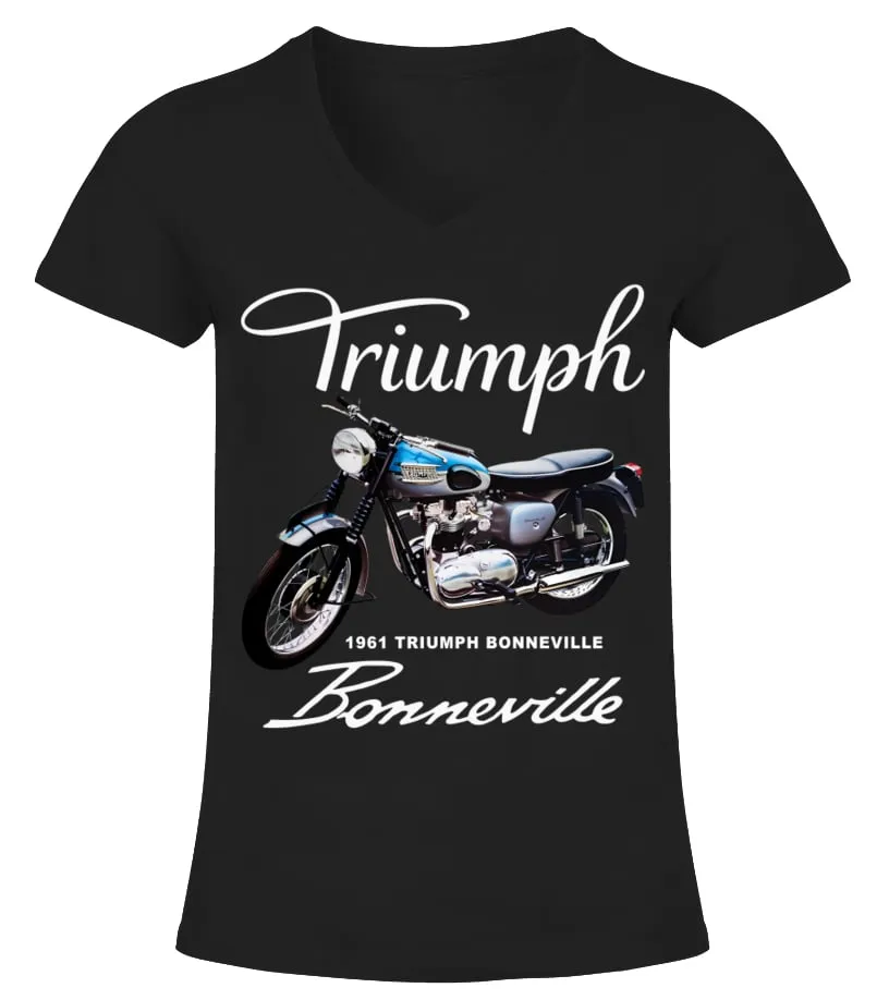 Triumph Bonneville BK Camiseta cuello pico Mujer